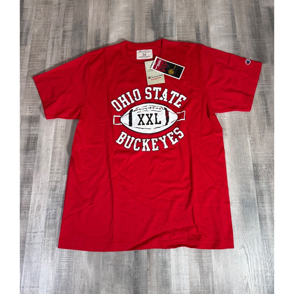 Vtg Champion Ohio State Buckeyes T-Shirt Mens Medium Red Football Tee NWT
